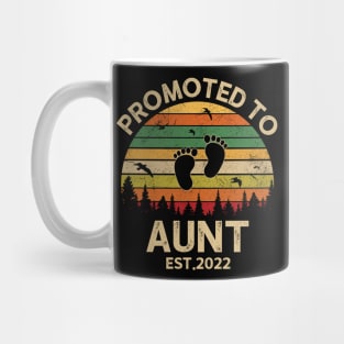 Promoted To Aunt Est 2022 Pregnancy Announcement Vintage Mug